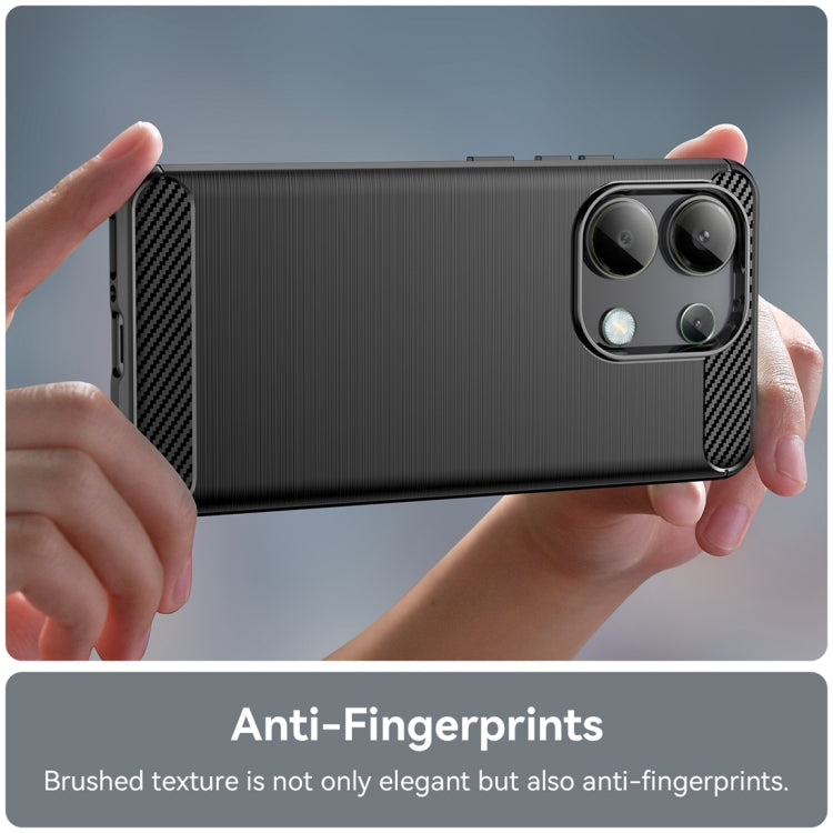 For Xiaomi Redmi Note 13 4G Global Brushed Texture Carbon Fiber TPU Phone Case(Black) - Xiaomi Cases by buy2fix | Online Shopping UK | buy2fix