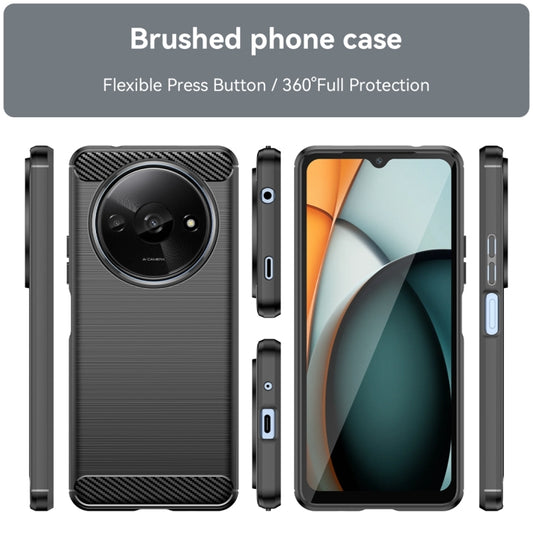 For Xiaomi Redmi A3 Brushed Texture Carbon Fiber TPU Phone Case(Black) by buy2fix