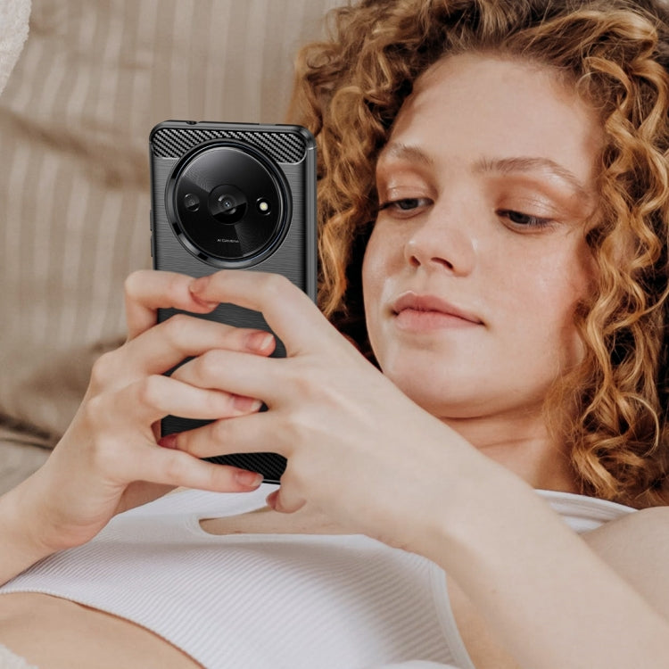 For Xiaomi Redmi A3 Brushed Texture Carbon Fiber TPU Phone Case(Black) by buy2fix