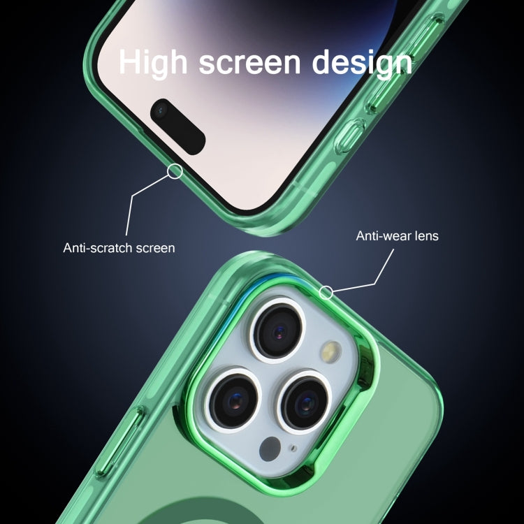 For iPhone 15 Plus Electroplated IMD Magsafe PC Hybrid TPU Phone Case(Green) by buy2fix