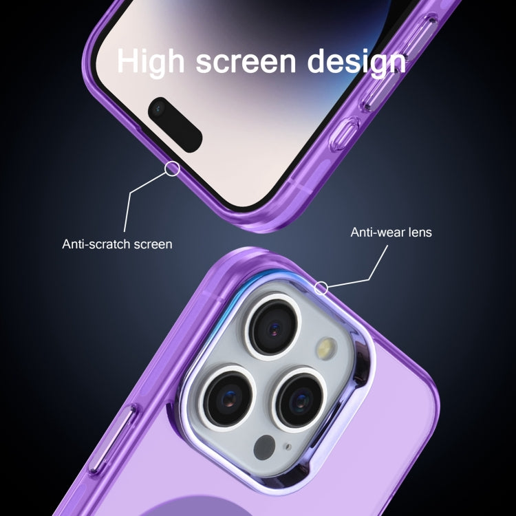 For iPhone 15 Electroplated IMD Magsafe PC Hybrid TPU Phone Case(Purple) by buy2fix