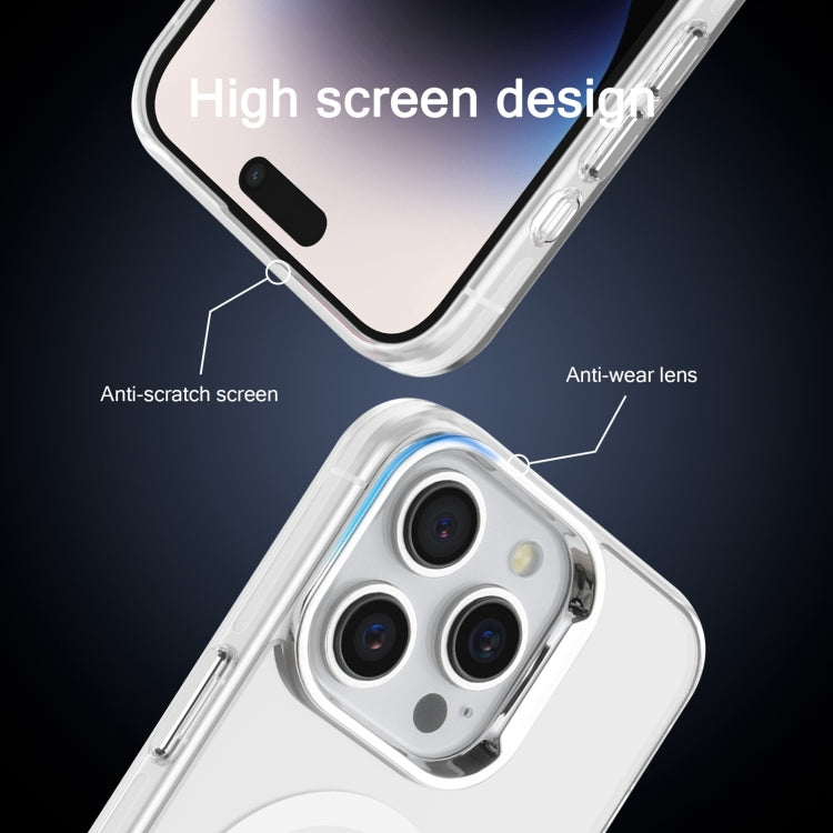 For iPhone 14 Pro Max Electroplated IMD Magsafe PC Hybrid TPU Phone Case(White) by buy2fix