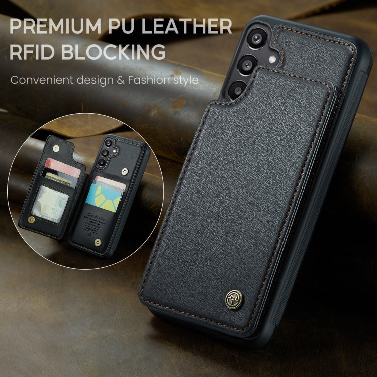 For Samsung Galaxy A15 CaseMe C22 Litchi Texture RFID Anti-theft Leather Phone Case(Black) by CaseMe