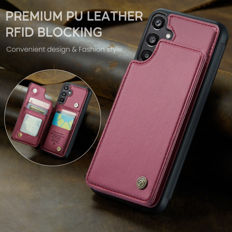 For Samsung Galaxy A15 CaseMe C22 Litchi Texture RFID Anti-theft Leather Phone Case(Wine Red) by CaseMe