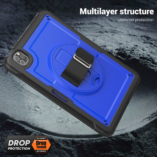 For iPad Air 2022 10.9 / Pro 11 2022 Honeycomb Hand Grip Turntable Stand Tablet Case(Dark Blue) - iPad Pro 11 (2022/2021) Cases by buy2fix | Online Shopping UK | buy2fix