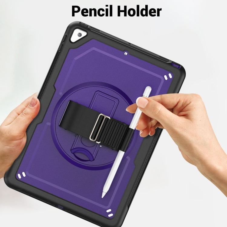 For iPad 10.2 2021 / 2020 / 10.5 2019 Honeycomb Hand Grip Turntable Stand Tablet Case(Purple) - iPad 10.2 Cases by buy2fix | Online Shopping UK | buy2fix