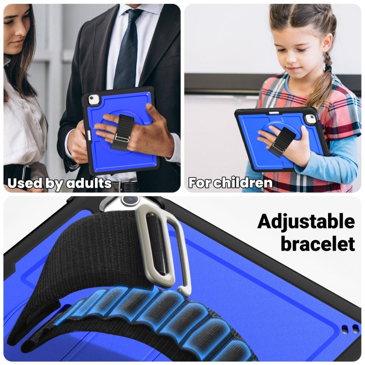 For iPad Air 13 2025 / 2024 Honeycomb Hand Grip Turntable Stand Tablet Case(Dark Blue) by buy2fix