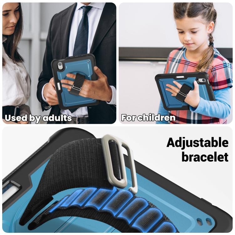 For iPad mini 2024 / mini 6 Honeycomb Hand Grip Turntable Stand Tablet Case(Navy Blue) - iPad mini 2024 Cases by buy2fix | Online Shopping UK | buy2fix
