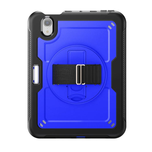 For iPad mini 2024 / mini 6 Honeycomb Hand Grip Turntable Stand Tablet Case(Dark Blue) - iPad mini 2024 Cases by buy2fix | Online Shopping UK | buy2fix