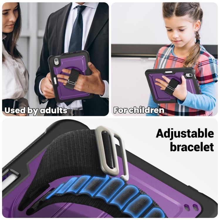 For iPad mini 2024 / mini 6 Honeycomb Hand Grip Turntable Stand Tablet Case(Purple) - iPad mini 2024 Cases by buy2fix | Online Shopping UK | buy2fix