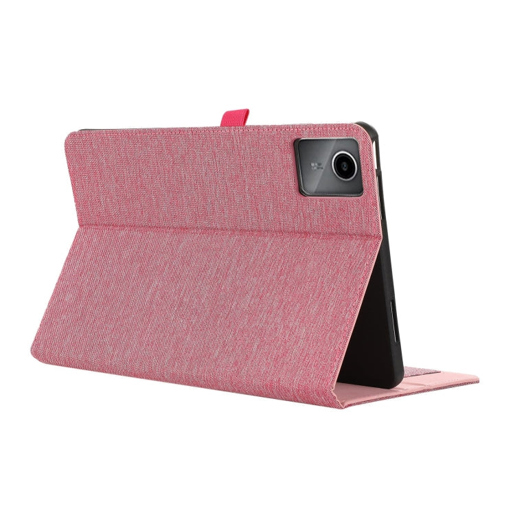 For Lenovo Tab M11 / Xiaoxin Pad 11 2024 Fabric Texture Horizontal Flip Leather Tablet Case(Pink) by buy2fix