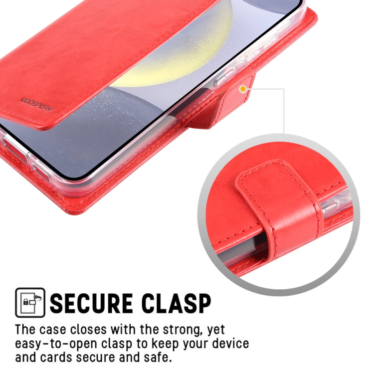 For Samsung Galaxy S24+ 5G GOOSPERY BLUE MOON Crazy Horse Texture Leather Phone Case(Rose Red) by GOOSPERY