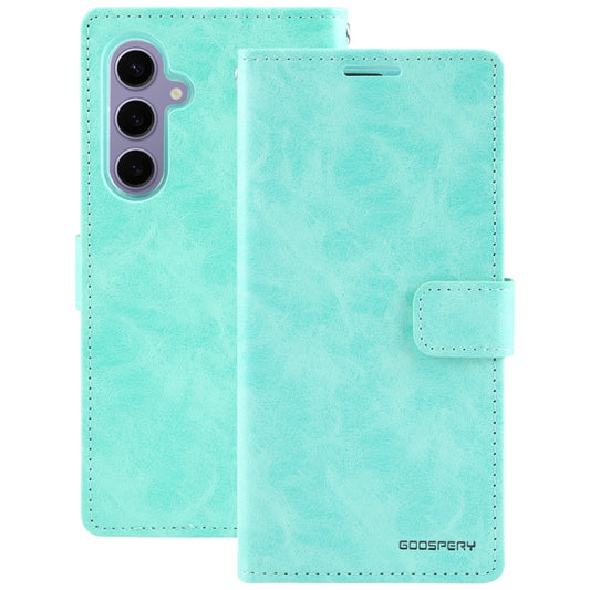 For Samsung Galaxy S24 5G GOOSPERY BLUE MOON Crazy Horse Texture Leather Phone Case(Mint Green) by GOOSPERY