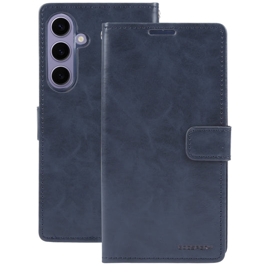 For Samsung Galaxy S24 5G GOOSPERY BLUE MOON Crazy Horse Texture Leather Phone Case(Dark Blue) by GOOSPERY