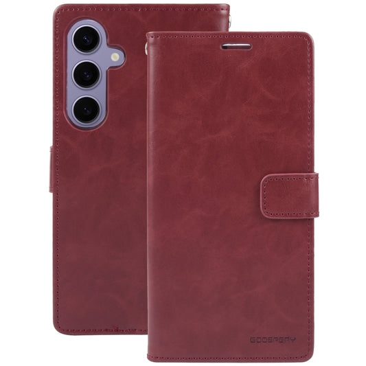 For Samsung Galaxy S24 5G GOOSPERY BLUE MOON Crazy Horse Texture Leather Phone Case(Wine Red) by GOOSPERY