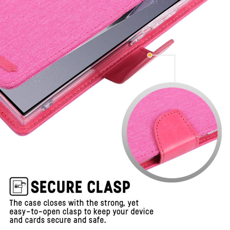 For Samsung Galaxy S24 Ultra 5G GOOSPERY CANVAS DIARY Fabric Texture Flip Leather Phone Case(Red) by GOOSPERY