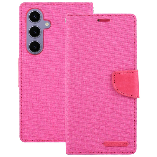 For Samsung Galaxy S24+ 5G GOOSPERY CANVAS DIARY Fabric Texture Flip Leather Phone Case(Rose Red) by GOOSPERY