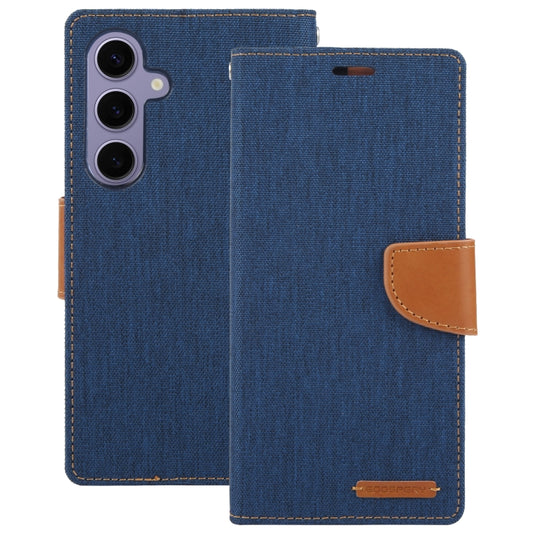 For Samsung Galaxy S24+ 5G GOOSPERY CANVAS DIARY Fabric Texture Flip Leather Phone Case(Navy Blue) by GOOSPERY
