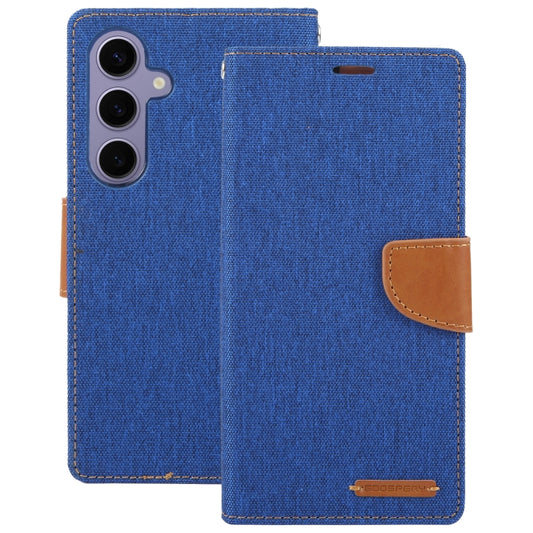 For Samsung Galaxy S24+ 5G GOOSPERY CANVAS DIARY Fabric Texture Flip Leather Phone Case(Blue) by GOOSPERY