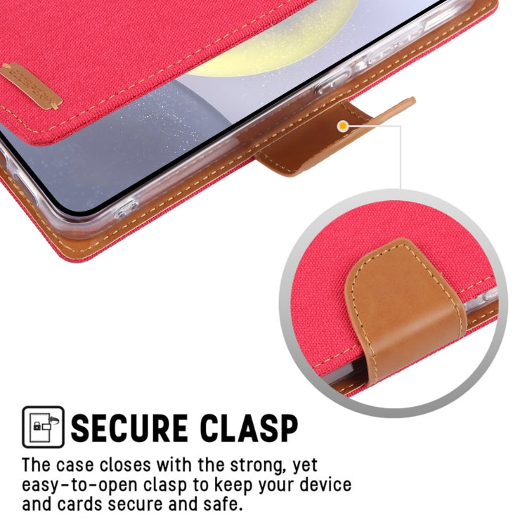 For Samsung Galaxy S24 5G GOOSPERY CANVAS DIARY Fabric Texture Flip Leather Phone Case(Navy Blue) by GOOSPERY