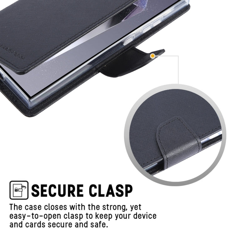 For Samsung Galaxy S24 Ultra 5G GOOSPERY FANCY DIARY Cross Texture Leather Phone Case(Black) by GOOSPERY