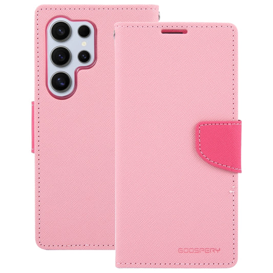For Samsung Galaxy S24 Ultra 5G GOOSPERY FANCY DIARY Cross Texture Leather Phone Case(Pink) by GOOSPERY