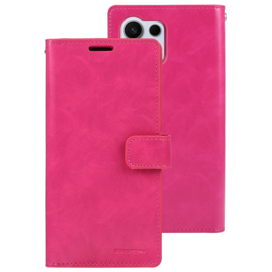 For Samsung Galaxy S24 Ultra 5G GOOSPERY MANSOOR DIARY 9 Card Slots Leather Phone Case(Rose Red) by GOOSPERY