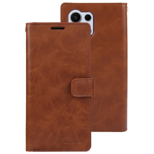 For Samsung Galaxy S24 Ultra 5G GOOSPERY MANSOOR DIARY 9 Card Slots Leather Phone Case(Brown) by GOOSPERY