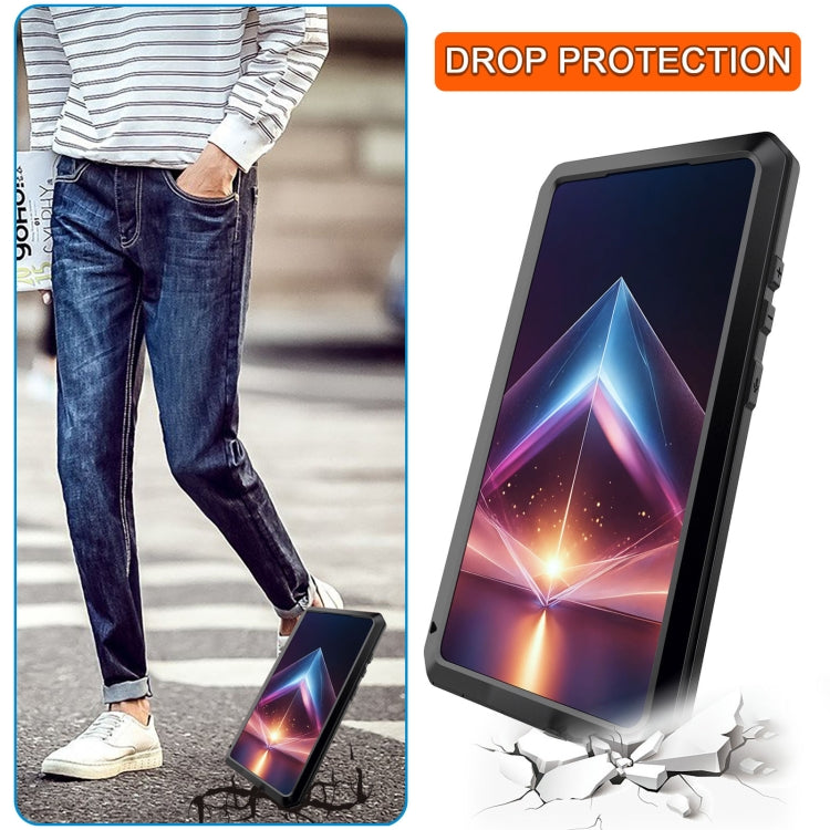 For Samsung Galaxy S24 Ultra 5G Shockproof Life Waterproof Silicone + Zinc Alloy Phone Case(Black) - Galaxy S24 Ultra 5G Cases by buy2fix | Online Shopping UK | buy2fix