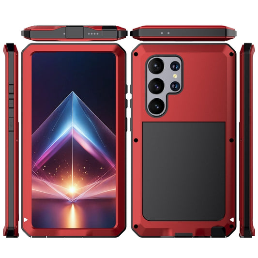 For Samsung Galaxy S24 Ultra 5G Shockproof Life Waterproof Silicone + Zinc Alloy Phone Case(Red) - Galaxy S24 Ultra 5G Cases by buy2fix | Online Shopping UK | buy2fix