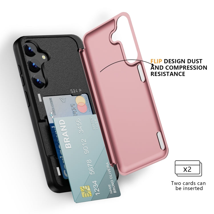 For Samsung Galaxy S23+ 5G 3 in 1 Flip Holder Phone Case(Pink) by buy2fix