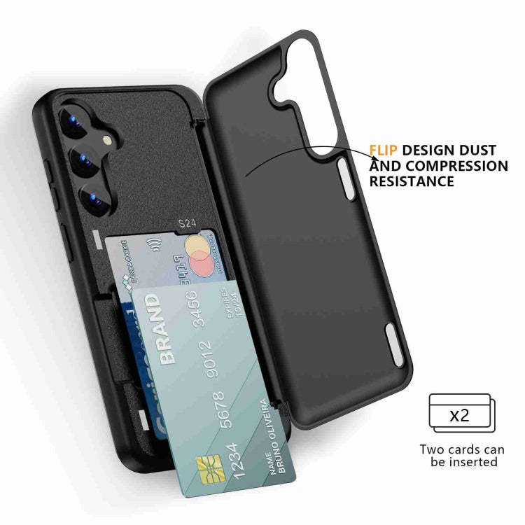 For Samsung Galaxy S21 5G 3 in 1 Flip Holder Phone Case(Black) by buy2fix