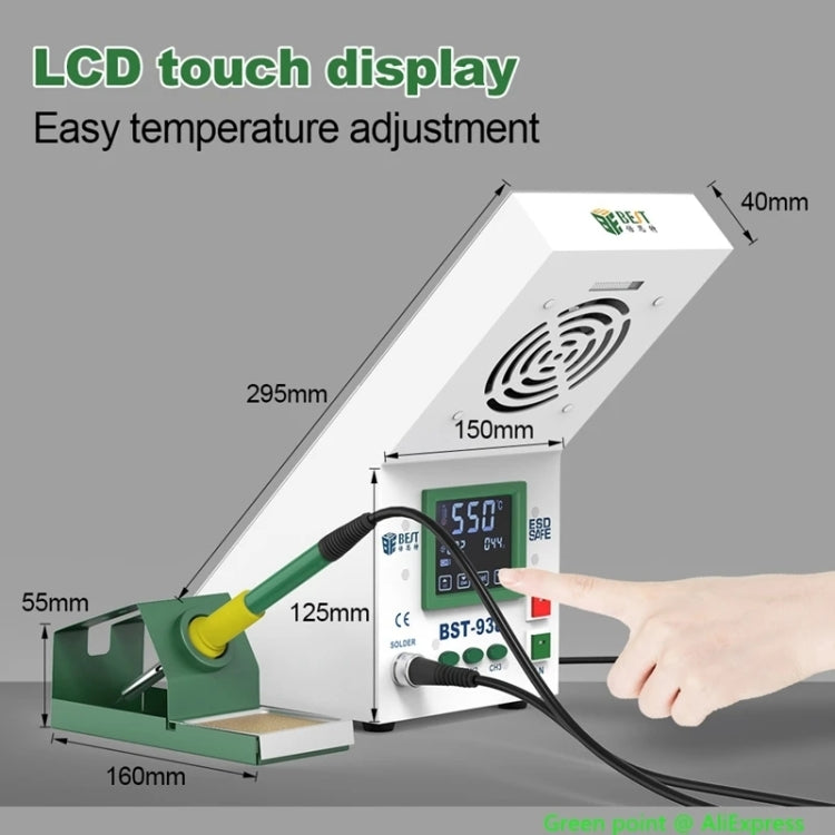 BEST BST-938 LED Electric Iron Smoking Instrument Smoke Purifier Soldering Station with Exhaust Fan, US Plug by BEST