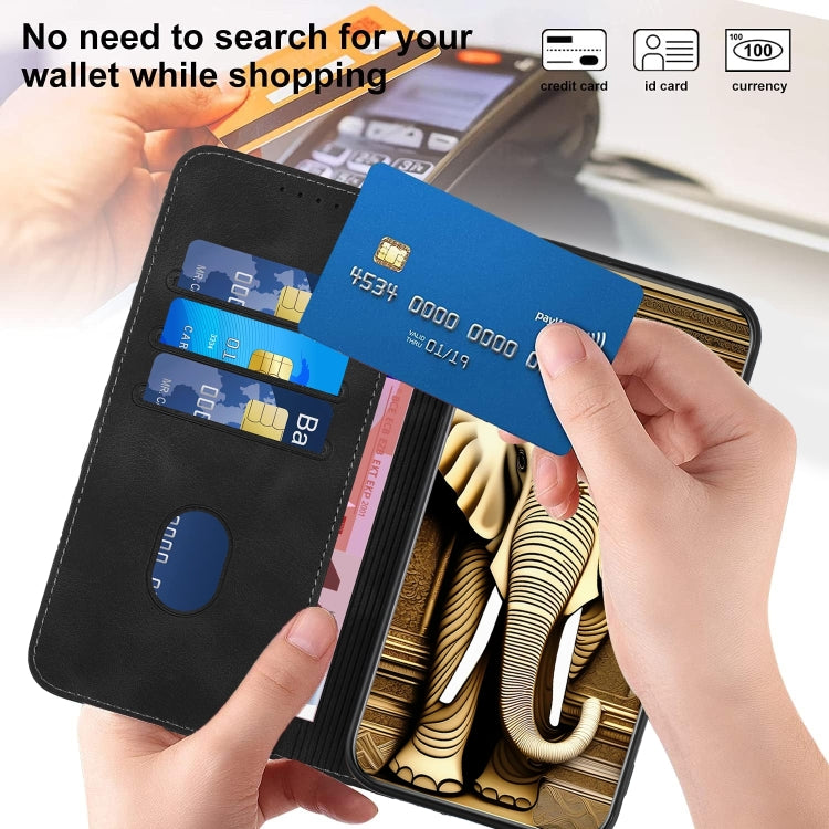 For Tecno Spark Go 2024 Elephant Head Embossed Phone Leather Case with Lanyard(Black) by buy2fix