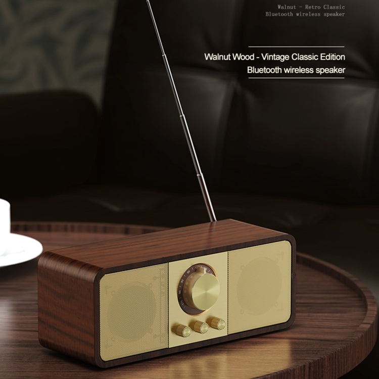 OneDer JY82 Wooden Retro Styling Wireless Speaker HIFI Classic FM Radio Support TF / U-Disk / AUX(Leather Green) by OneDer