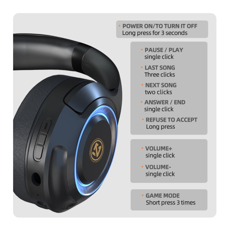 A8 Gaming Wireless Headset Stereo Over Ear Wired Microphone Headphone(Black) by buy2fix