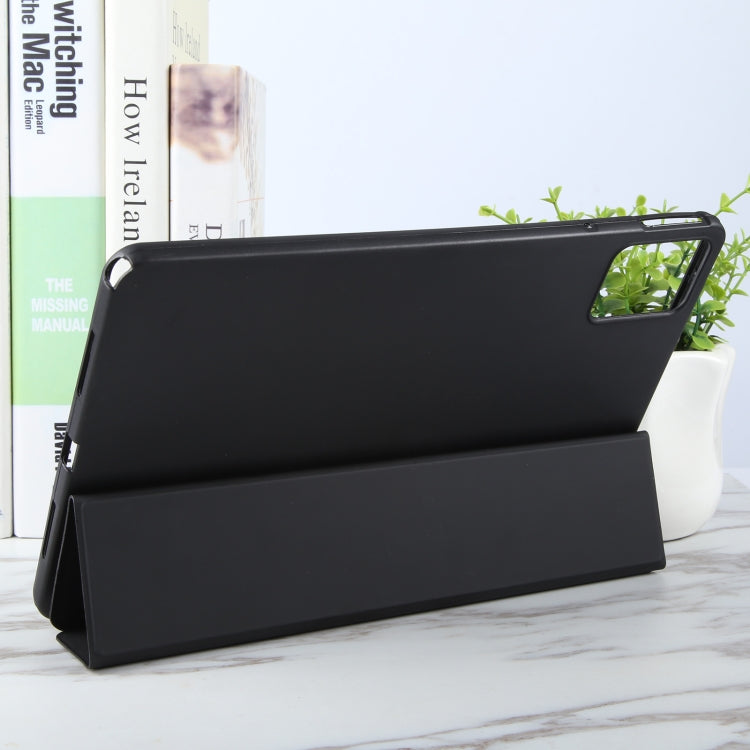 For Lenovo Tab M11/ Xiaoxin Pad 11 2024 Tri-fold Silicone Leather Tablet Case(Black) by buy2fix