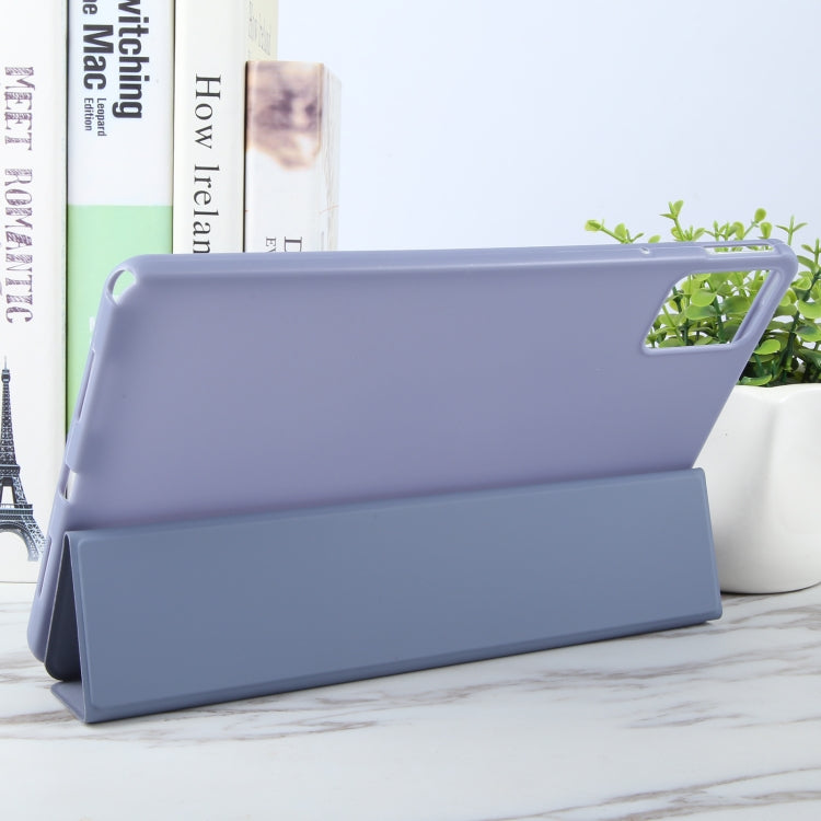 For Lenovo Tab M11/ Xiaoxin Pad 11 2024 Tri-fold Silicone Leather Tablet Case(Lavender Purple) by buy2fix