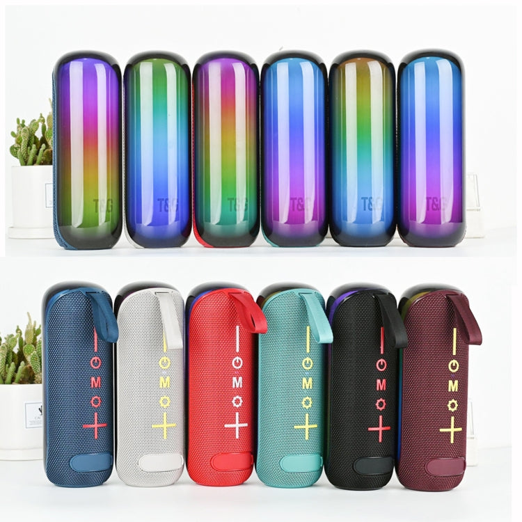 T&G TG-384 Mini Portable Bluetooth Speaker Support TF / U-disk / RGB Light(Red) by T&G