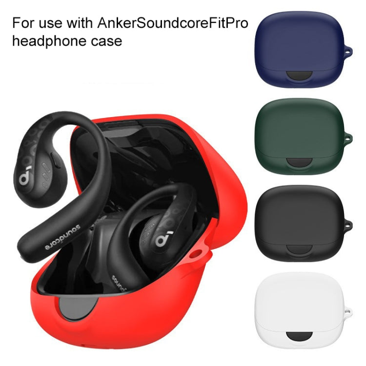For Anker Soundcore AeroFit Pro Wireless Earphone Silicone Protective Case(Black) by buy2fix