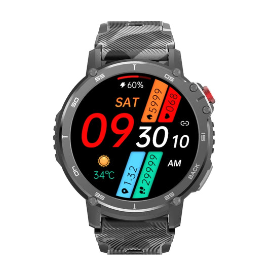 C22 1.6 inch Round Screen Bluetooth Smart Watch, Support Health Monitoring & 24 Sports Modes(Black) by buy2fix