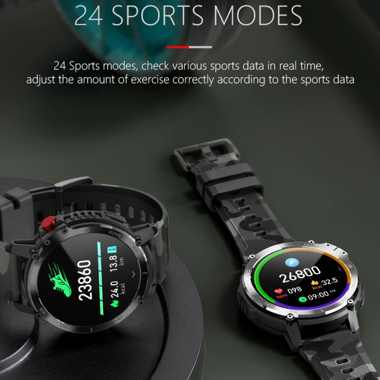 C22 1.6 inch Round Screen Bluetooth Smart Watch, Support Health Monitoring & 24 Sports Modes(Black) by buy2fix
