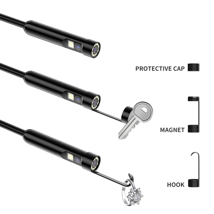 AN112 8mm Double Lenses HD Industry Endoscope Type-C + Micro USB + 8 Pin Connection, Length:3.5m Soft Tube by buy2fix