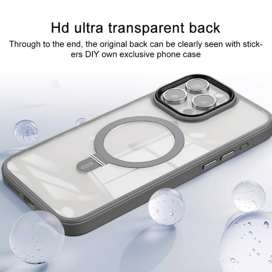 For iPhone 13 Pro Shield Armor MagSafe Holder Phone Case(Grey) by buy2fix