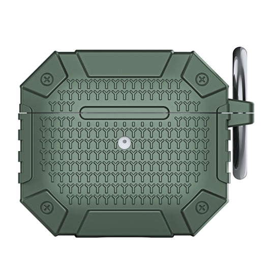 For AirPods 3 Wireless Earphones Shockproof Armor Protective Case(Dark Green) by buy2fix