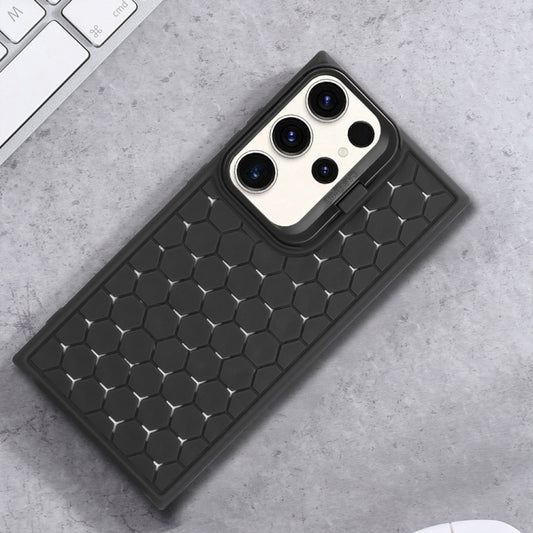 For Samsung Galaxy S23 Ultra 5G Honeycomb Radiating Lens Holder Magsafe Phone Case(Black) by buy2fix