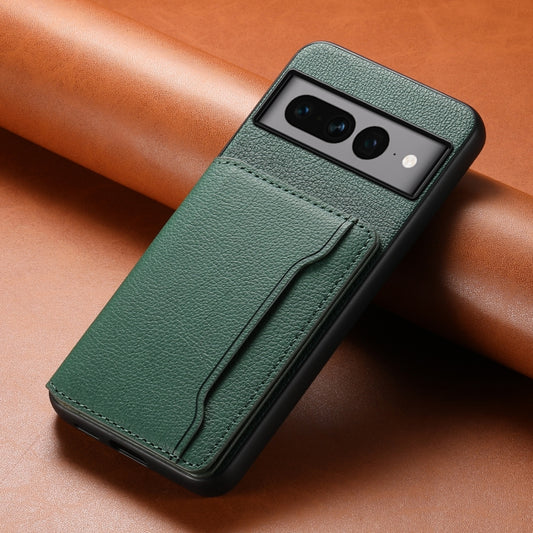 For Google Pixel 7 Pro 5G Calf Texture Card Bag Design Full Coverage Phone Case(Green) by buy2fix