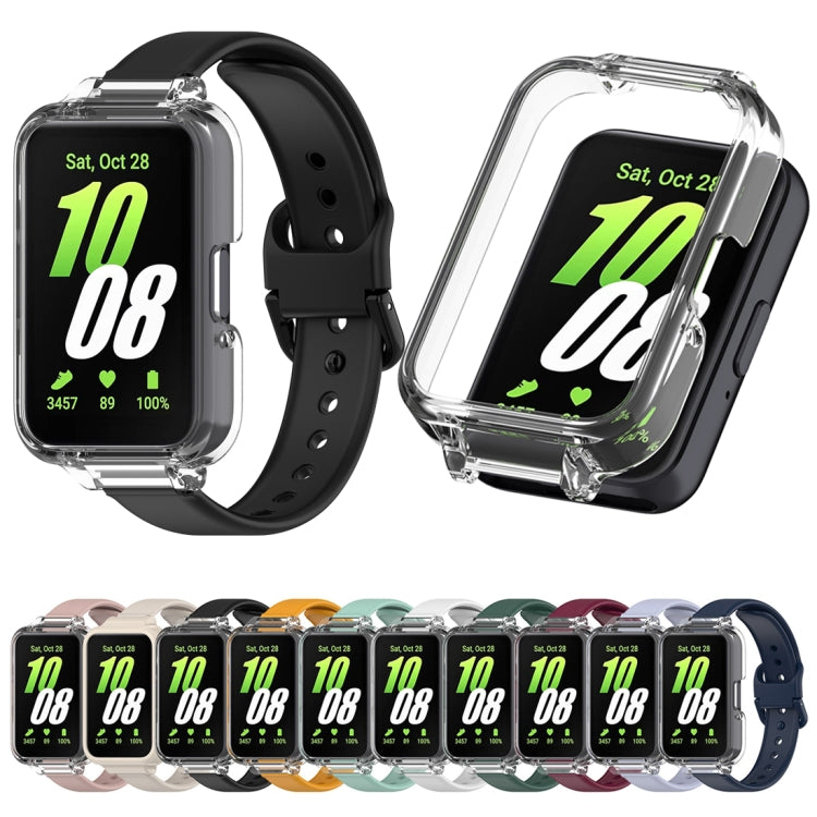 For Samsung Galaxy Fit 3 Half Coverage PC Watch Case + Silicone Watch Band Set(Orange) by buy2fix