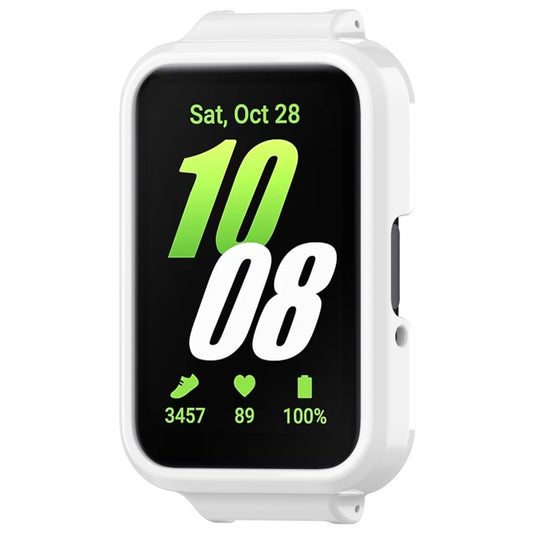 For Samsung Galaxy Fit 3 12mm Half Coverage Hollowed PC Watch Protective Case(White) by buy2fix