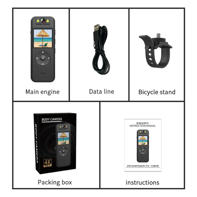 Z09 4K HD Clip-On Smart Video Recorder with Ring Stand(Black) by buy2fix